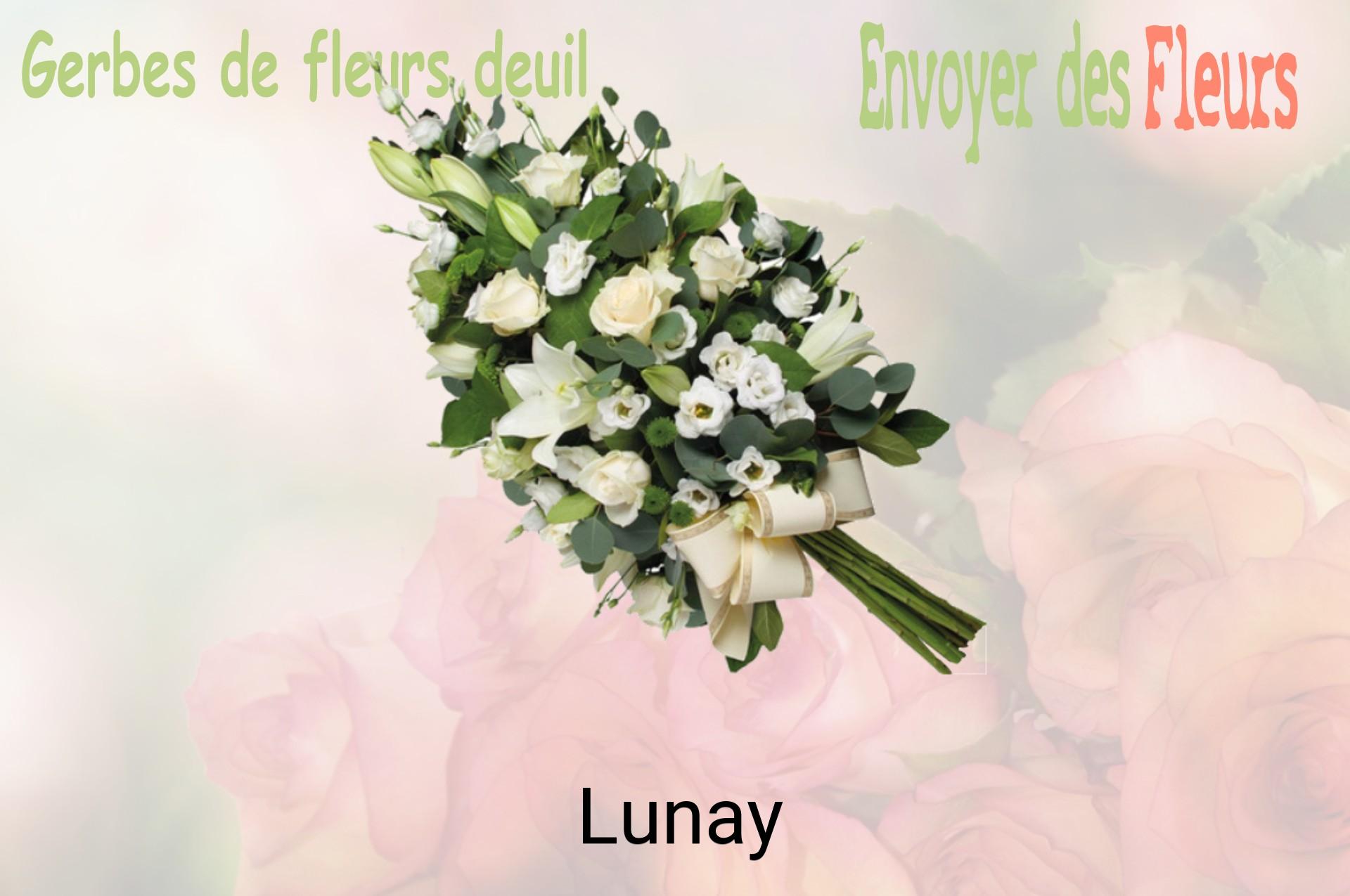 Gerbe de fleurs de deuil livrée à Lunay